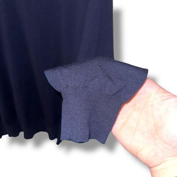 Navy Peter Millar Excursionist Flex Merino Wool V-Neck Sweater M - Picture 4 of 6